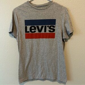 Levi's Gray T-Shirt with Blue and Red Logo